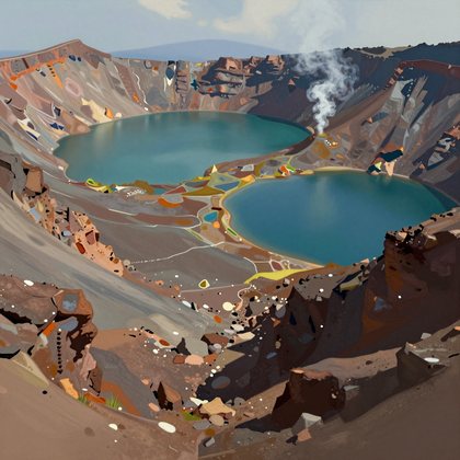 kelimutu saddle between two pits