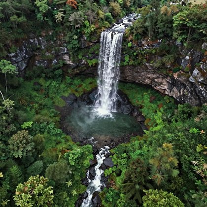 waterfall perspective aerial