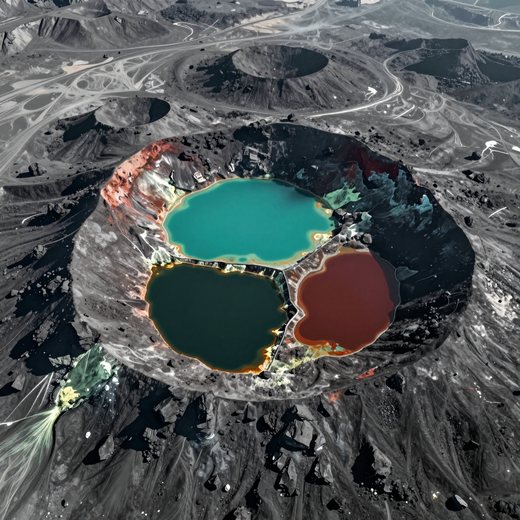 kelimutu perspective aerial