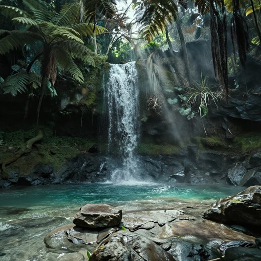 mama klaras falls establishing eye level